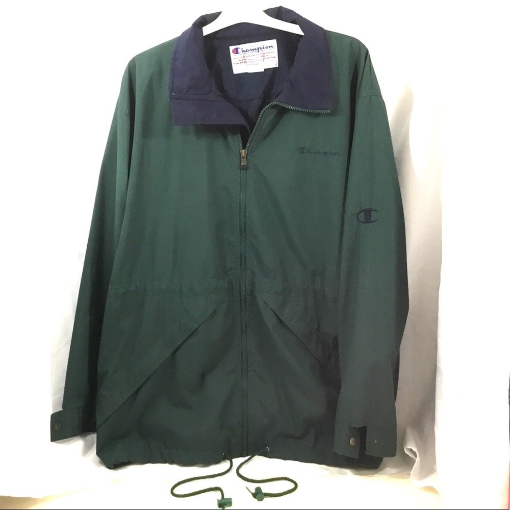 Champion Vintage Rain Jacket/Parka Green & Navy